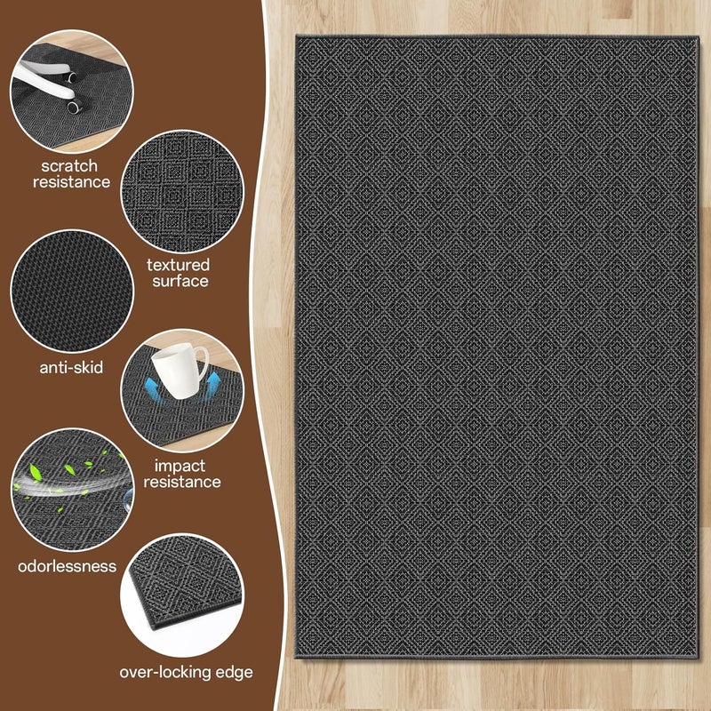 KMAT Office Chair Mat, 45x53in Heavy Duty Hardwood/Tile Floor Protector, Floor Mat Computer Desk Mat for Rolling Chairs, Work, Study, Office, Black - Image 4